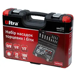 Набір насадок торцевих і біт Ultra 1/4", 1/2" 108 шт CrV Taiwan (6003132) - мініатюра 6