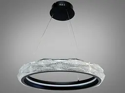 Підвісна LED-люстра Diasha 583-500BK для кухні, спальні та вітальні з акриловим кільцем, пультом, 84 W, 50 см, 10-18m2 - мініатюра 3