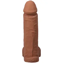 Фалоімітатор Doc Johnson The Realistic Cock ULTRASKYN 8 Inch з мошонкою, карамельний - мініатюра 3