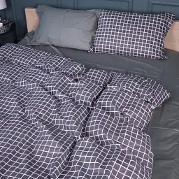 Наволочка MirSon Сатин 22-1372 Silver Checkered 60х60 см сіра (2200010474473) - мініатюра 2