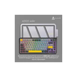 Клавіатура Ajazz AK820 MAX PLUS Daydream Switch RGB Wireless/Bluetooth/USB Black (AK820MAX-DD-BGY) - мініатюра 4