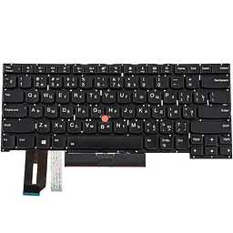 Клавіатура для ноутбука LENOVO (ThinkPad: T490s T495s) rus чорний без фрейма підсвічування клавіш