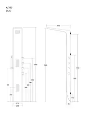 Душова панель Corsan Duo black white A777MWHBL, Білий - мініатюра 5