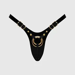 Трусики для страпону Strap-On-Me Leatherette Harness Fabulous - One Size - Black Glossy SX2852 104384