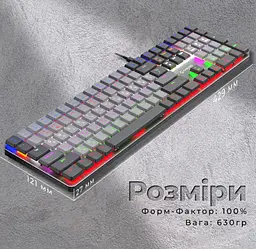 Клавіатура ігрова механічна GamePro GPMK-145R USB Outemu Red Swich Low Profile Dark Gray - мініатюра 10