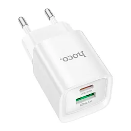 Зарядний пристрій HOCO C147A Charm 1xUSB-C PD20 Вт + 1xUSB QC3.0 білий (6942007630276) - мініатюра 2