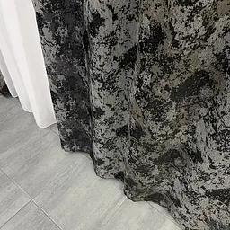 Жакардові мармурові штори сіро-кавового кольору 2шт. 150х270 з білим шифоновим тюлем 400х270, на та ALBO pbe0052756 - мініатюра 8