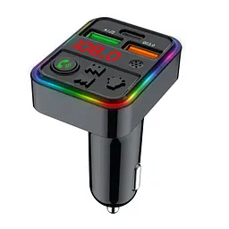 FM модулятор HAVIT FM821BT USB-A+USB-C PD25W RGB Black HAVIT (29210-000) - мініатюра 3