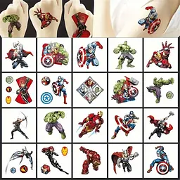 Набір тимчасових татуювань Супергерої міні superheroes-20-01 розмір 5х5 см - мініатюра 2