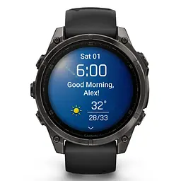 Smart Watch Garmin Fenix 8 47mm Sapphire Carbon Gray DLC Titanium Black/Pebble Gray B. (010-02904-29) Global