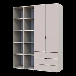 Розпашна Шафа для одягу Doros Гелар з 2 Етажерками Кашемір 2 ДСП 153.9х49.5х203.4 (80737644) - мініатюра 12