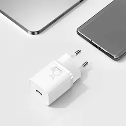 Мережевий зарядний пристрій Baseus Super Si Quick Charger 1C 25W EU білий CCSP020102 - мініатюра 7