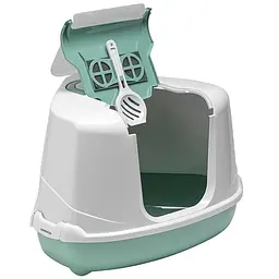 Закритий кутовий туалет для котів Moderna Flip Corner з вугільним фільтром, 56×45×38 см