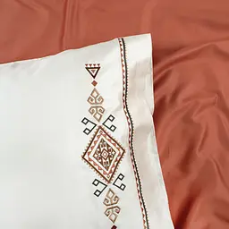 Постільна білизна Dantela Vita сатин з вишивкою - Tilbe bej бежевий євро - мініатюра 6