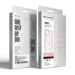 Чехол Apple iPhone 17, Unit MagSafe, розовый, прозрачный, магсейф, противоударный, магнитный, панель-накладка с поддержкой MagSafe, с поддержкой беспроводной зарядки, TPU+PC, защита всего корпуса, ударопрочный, ArmorStandart (ARM86288) - мініатюра 6