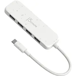 USB-Хаб j5create JCH341EW-N USB-C на 4 USB-A, Білий (JCH341EW-N) - мініатюра 2