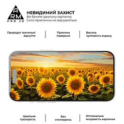 Захисне скло на Apple iPhone 15 Plus з олеофобним покриттям, Pro 3d, повне проклеювання, антистатичний і пиловідштовхуючий шар, 9H, самоклеючеся, 3D, на весь екран, антистатичний клей, оригінал ArmorStandart (ARM68218) - мініатюра 5