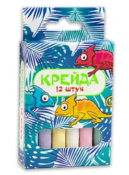 Крейда маленька кругла, 12 штук, різнокольорова, Стратег, 4 шт. в упаковці