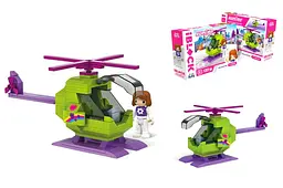 Конструктор Kids hits IBLOCK JUNIOR KH08/012/03 Дівчатка, Вертоліт 137 деталей, комплект фігур, інструментів, наклейки, короб. 24x16x6