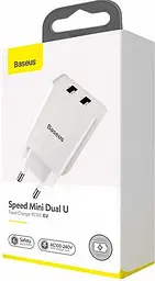 Мережевий зарядний пристрій Baseus Speed Mini 2USB 2.1A White [CCFS-R02] [67418] - мініатюра 4