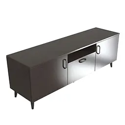 Лестер на конусних ніжках Ferrum-decor 48x139x38 Чорний метал ДСП Венге Магія 16 мм (FRD-106803)