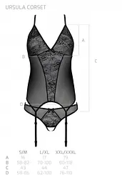 Корсет с пажами Passion Ursula Corset, трусики с ажурным декором и открытым шагом, S/M (белый) - миниатюра 5