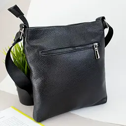 Сумка чоловіча шкіряна Handycover S241 чорна без кишень - мініатюра 2