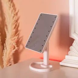 Косметичне дзеркало з LED-підсвіткою 16 світлодіодів, рожевий Yiwu HP-10-3AP - мініатюра 7