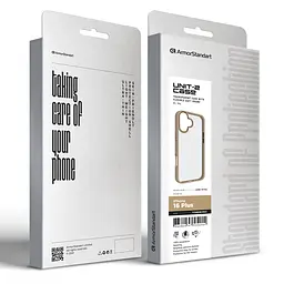 Чехол для Apple iPhone 16 Plus, UNIT2, бежевый, ударопрочный, прозрачный противоударный чехол-накладка из TPU и поликарбоната (PC), с защитными бортиками, защита всего корпуса от ударов и царапин, ArmorStandart (ARM78755) - мініатюра 2