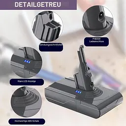 Акумулятор 6000 мАг для Dyson V8, батарея для моделей Absolute Animal Fluffy - мініатюра 3