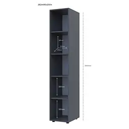 Етажерка до шаф Doros Гелар Графіт 38,2х49,5х203,4 (41510103) - мініатюра 2