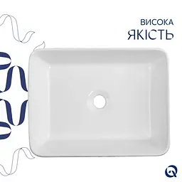 Раковина накладна Qtap Tern Marble, прямокутна, з донним клапаном QT17116069MR - мініатюра 5