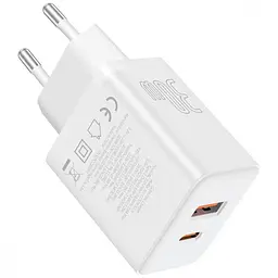 МЗП Cube Pro Fast Charger PD30W+QC3.0 (1USB-A/1C) (P10111404) Moon White Baseus teh0029585 - мініатюра 4