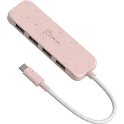 USB-Хаб j5create JCH341ER-N USB-C на 4 USB-A, Червоний (JCH341ER-N) - мініатюра 3