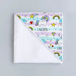 Пелюшка багаторазова Cosas непромокаюча Unicorn & Rainbow 70х120 см, фіолетова - мініатюра 2