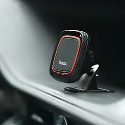 Магнітний автомобільний тримач для телефону в машину на торпеду панель приладів автомобіля HOCO CA24 Lotto Magnetic тримач для смартфона монолітний для водія Чорний - мініатюра 10