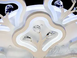 Стельова LED-люстра Diasha 8149/6+3WH 150W, Ø68×14 см, 3 кольори світла, біла - мініатюра 2