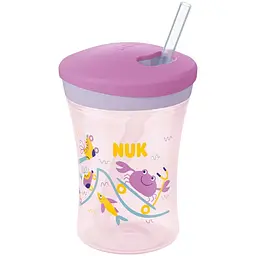 Поильник Nuk Evolution Action Cup, 230 мл, рожевий (3952422)