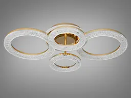 Люстра стельова LED Diasha 2203/2+2G, 75W, 3200K-6500K, акрил, сучасний стиль, з пультом, для дому - мініатюра 4