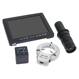 Цифровий мікроскоп з монітором 8" та штативом Kaisi 45A-BD LED (підсвічування 5V, фокус 95 мм, кратність збільшення 12X/77X) - мініатюра 4