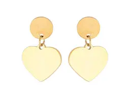 Сережки Xuping пусети TTM Stainless Steel 14K "Сердечка" (335942) 2,3см