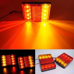 Задній ліхтар LED квадратний 12-24V 12,5х10 см 2 шт. SQ-0010 - мініатюра 2