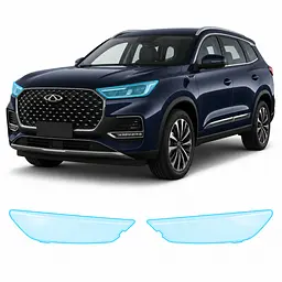 Антигравійна захисна бронеплівка за лекалами для Chery Tiggo 8 Pro I facelift 2023- оптика (фари та ПТФ)