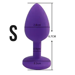 Анальна пробка I’MCUM Crystal Harmony Розмір S 6.7x2.8 см Силіконова Фіолетова (IM-KGS201_S_purp) - мініатюра 6