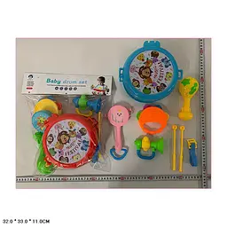 Музичний набір перкусійних інструментів Baby drum set з барабанами та бубнами (A881)