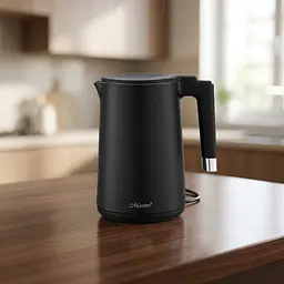 Електрочайник дисковий із подвійним корпусом об'ємом 1.7 л Maestro MR-026-BLACK  1500-1800 Вт Чорний матовий - мініатюра 4