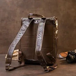 Рюкзак під рептилію шкіряний Vintage 30х37,5х9 см sum0013916 - мініатюра 7