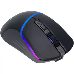 Мишка XTRIKE ME GW-322, ігрова, бездротова Bluetooth+2.4G, 3200dpi., 6кн., LED град.7кольорів, чорна (GW-322BK)
