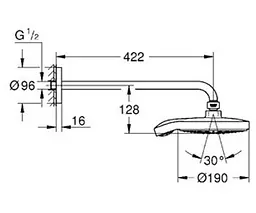Верхній душ Grohe Power & Soul Cosmopolitan 26172LS0, Хром - мініатюра 2