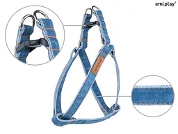 Шлейка для собак Amiplay Denim L 40-75 * 2 см - блакитна